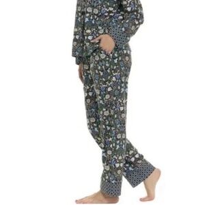 Vera Bradley Woodlands Forest Animal Blue Wide Leg Pajama Pants Size XL